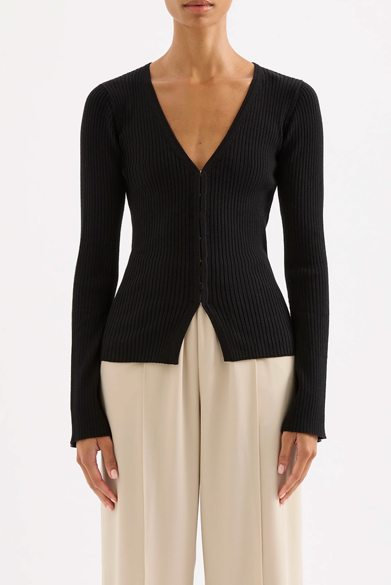 NUDE LUCY Ettiene Knit Cardigan BLACK