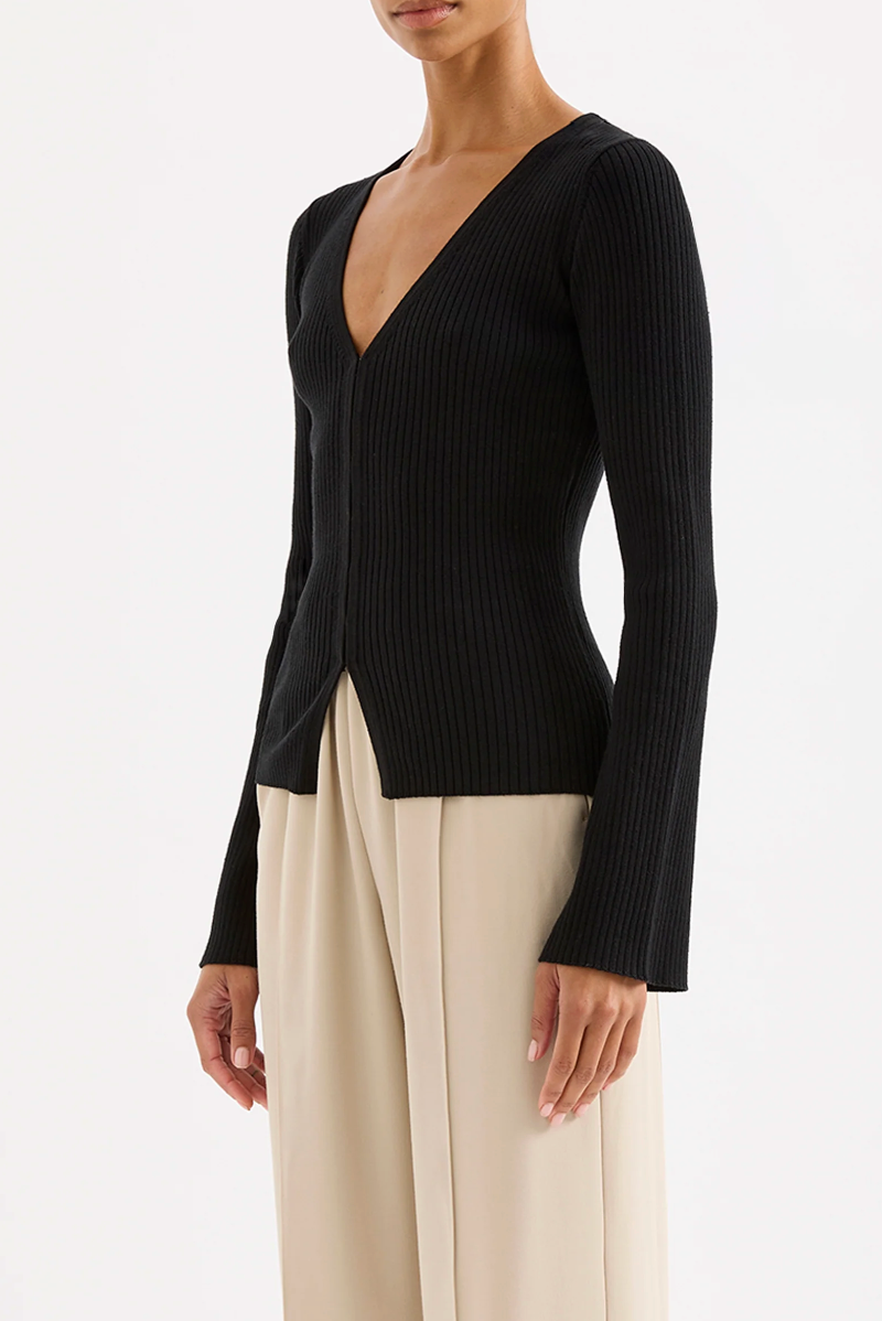 NUDE LUCY Ettiene Knit Cardigan BLACK