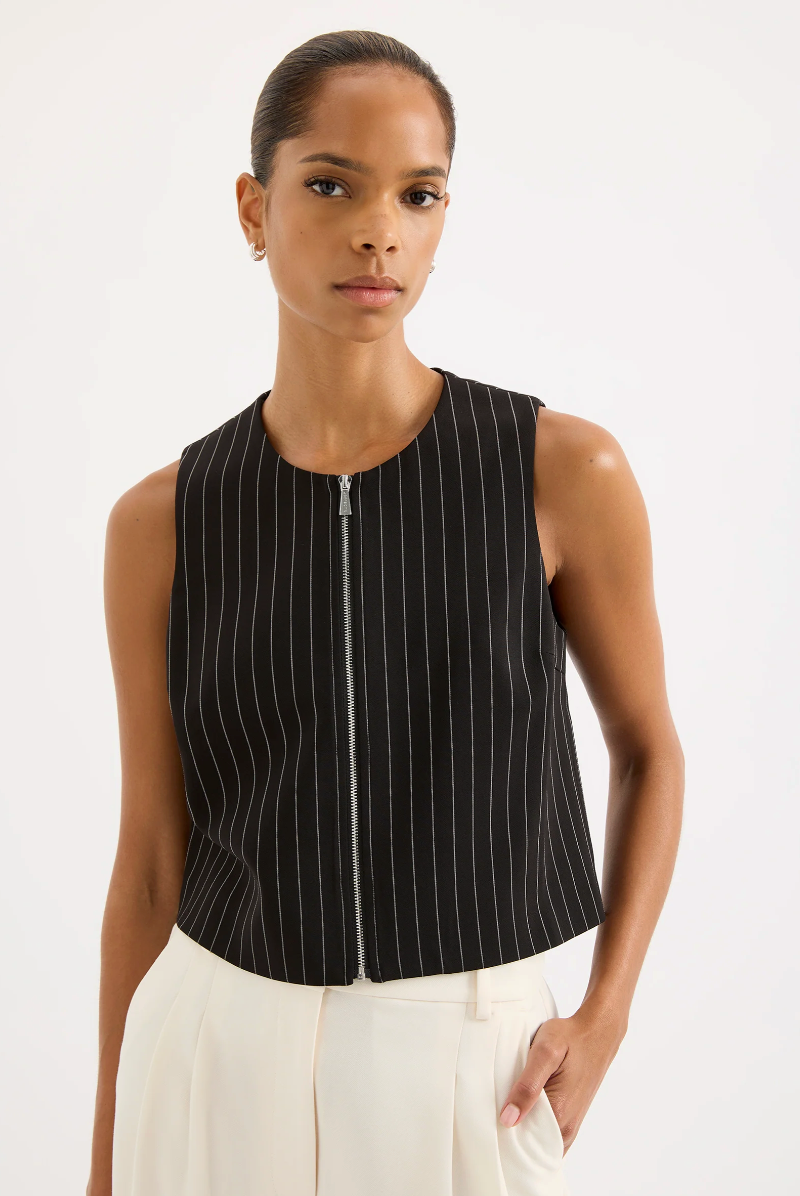NUDE LUCY Maeve Pinstripe Vest