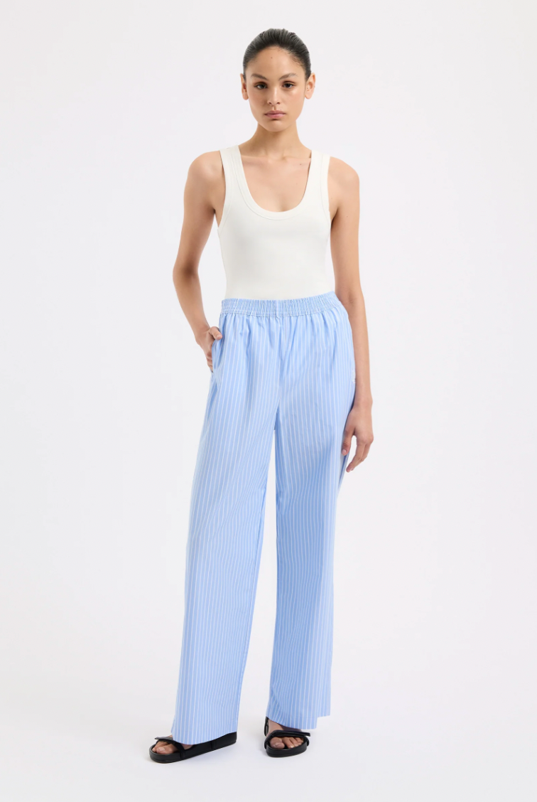 NUDE LUCY Organic Poplin Pant SKY STRIPE