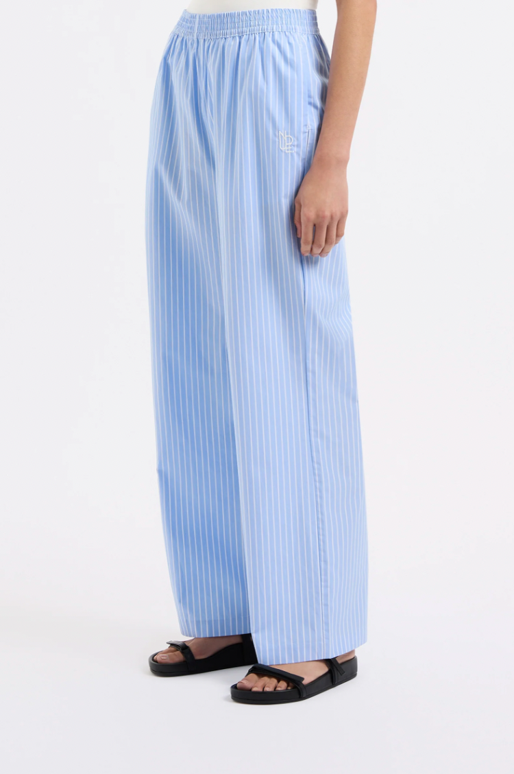 NUDE LUCY Organic Poplin Pant SKY STRIPE