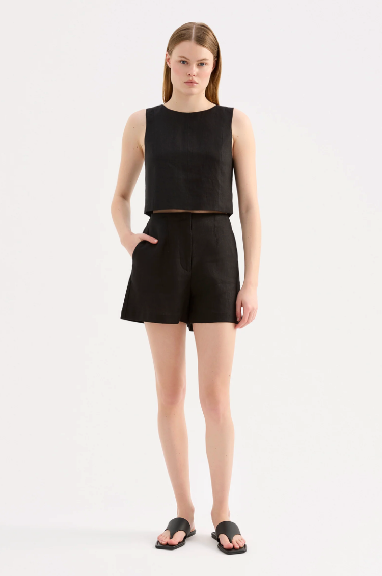 NUDE LUCY Marli Linen Short BLACK