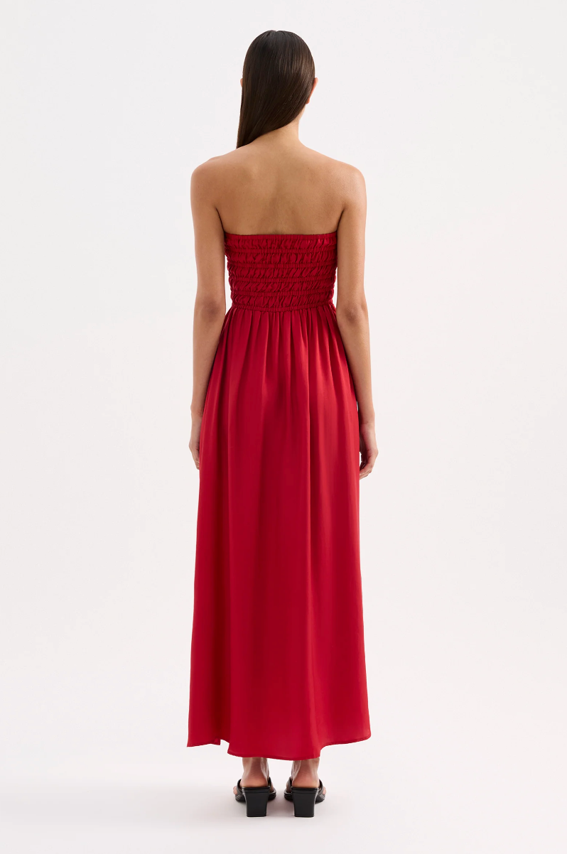 NUDE LUCY Zuri Tencel Maxi Dress CRIMSON