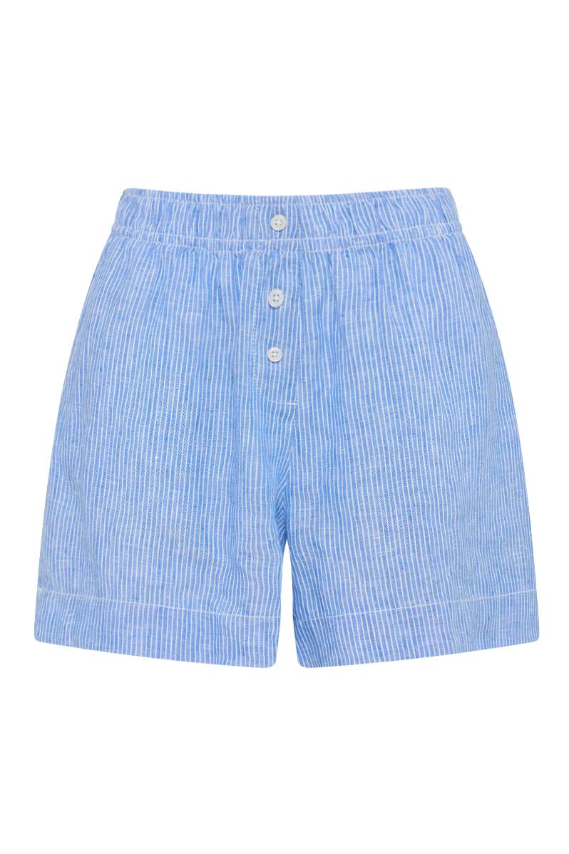 NUDE LUCY Lounge Linen Short BLUE STRIPE