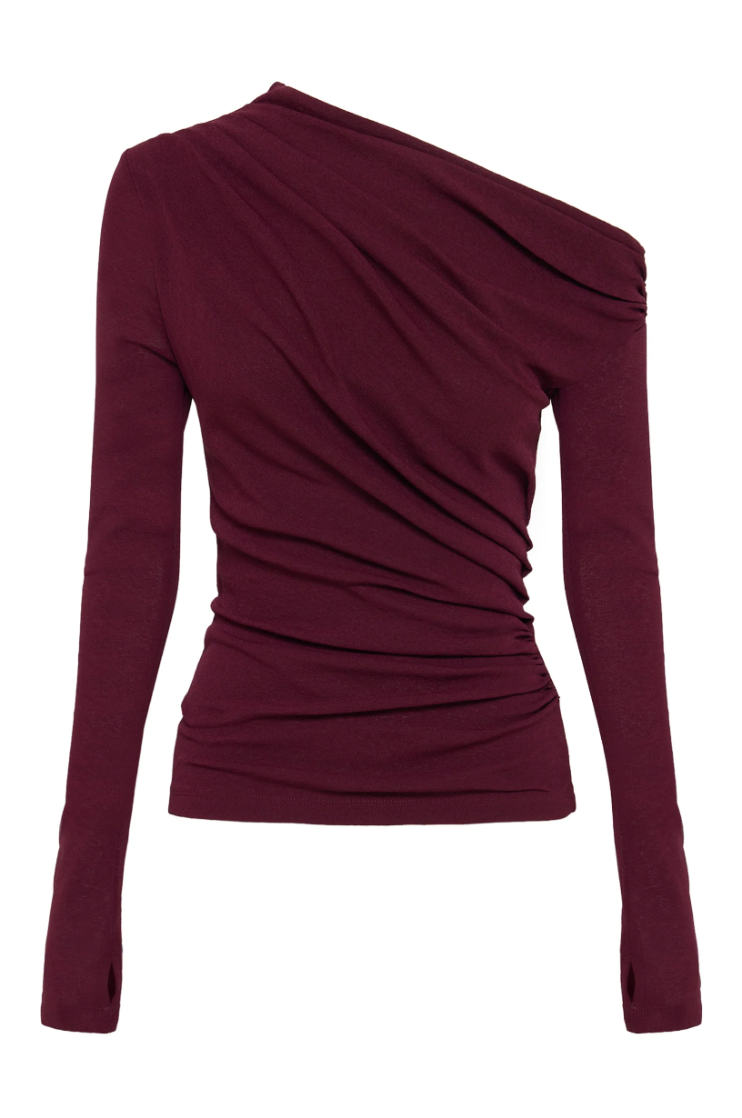 NUDE LUCY Rue Mesh Long Sleeve MERLOT