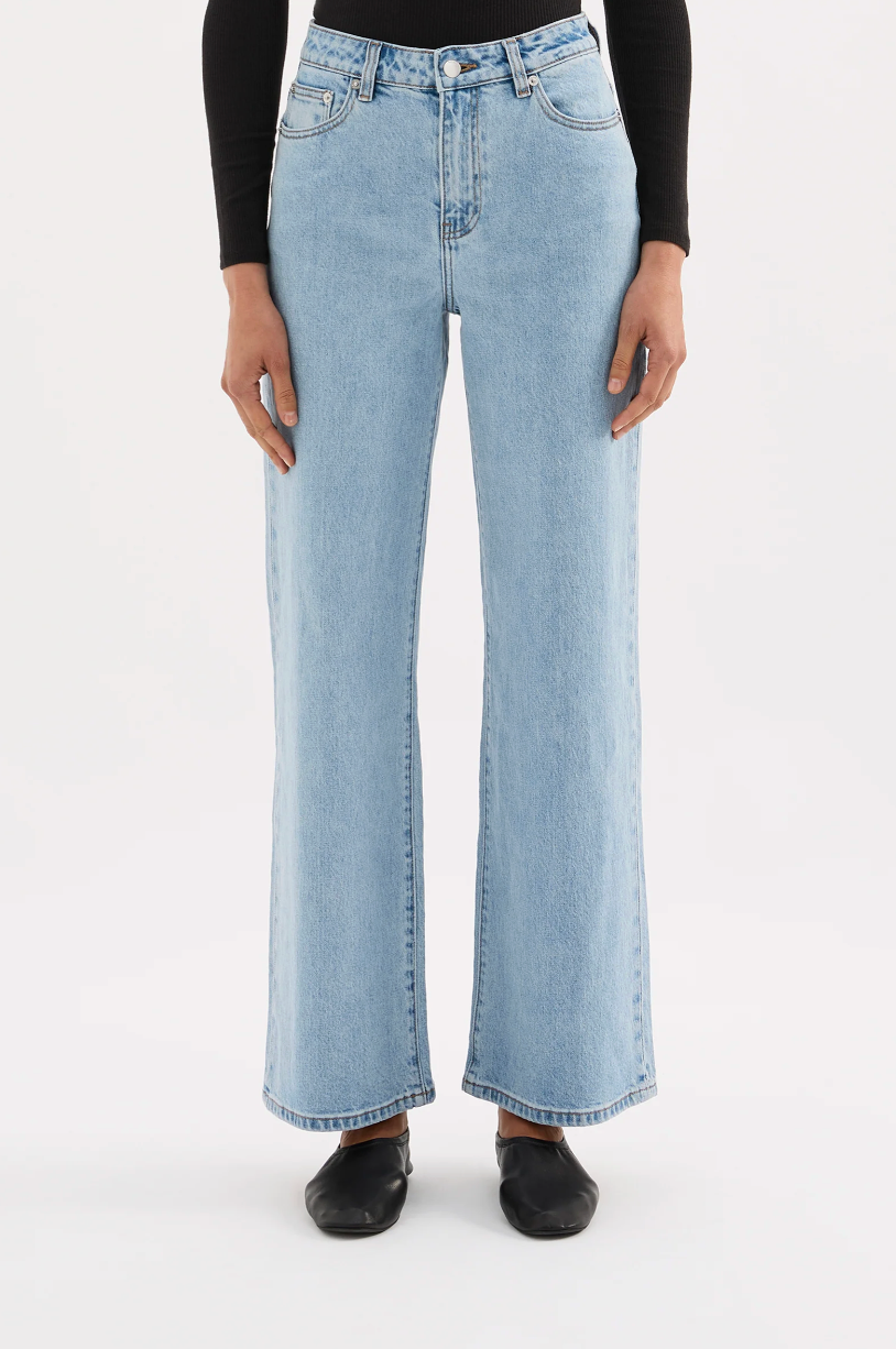 NUDE LUCY Organic Stretch Wide Leg Jean SOFT BLUE