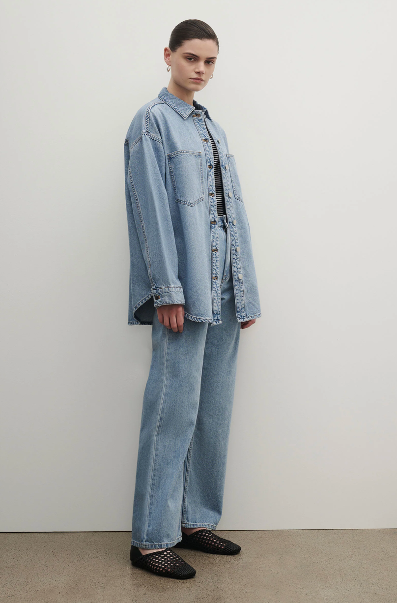 NUDE LUCY Organic Denim Overshirt SOFT BLUE