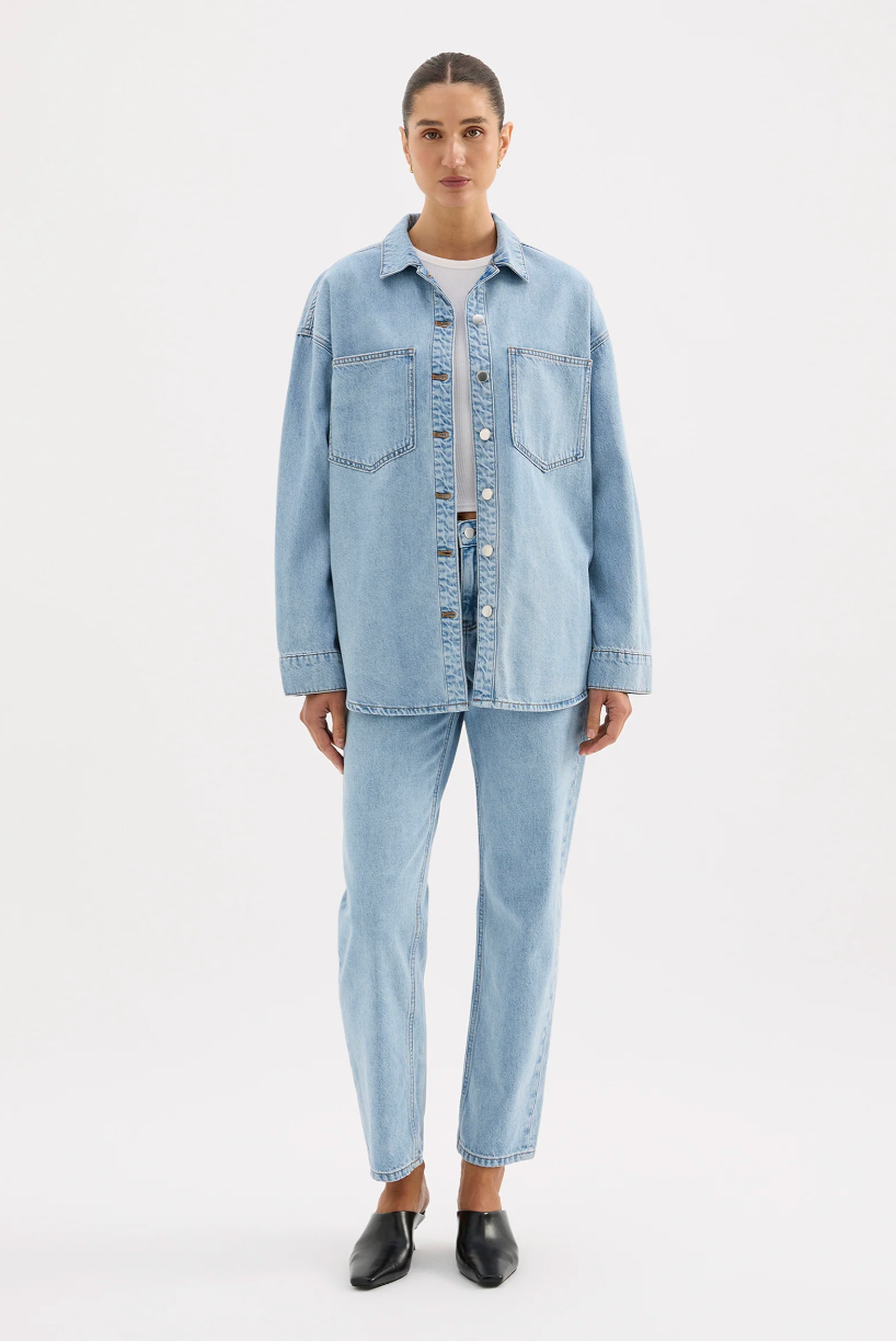 NUDE LUCY Organic Denim Overshirt SOFT BLUE