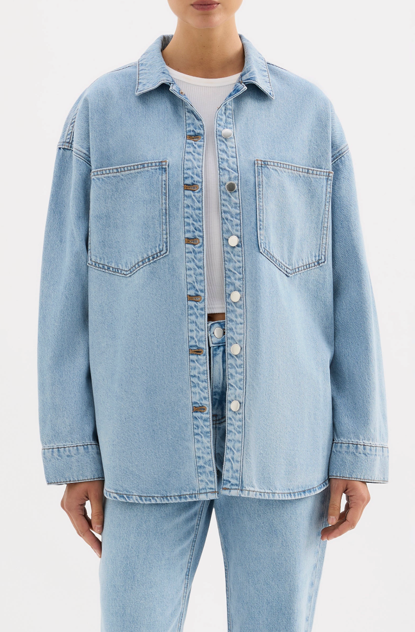NUDE LUCY Organic Denim Overshirt SOFT BLUE