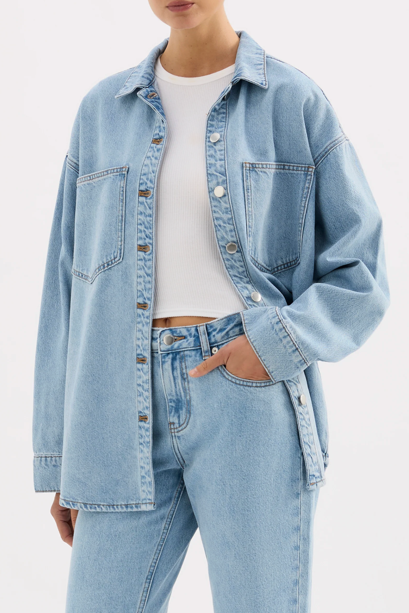 NUDE LUCY Organic Denim Overshirt SOFT BLUE
