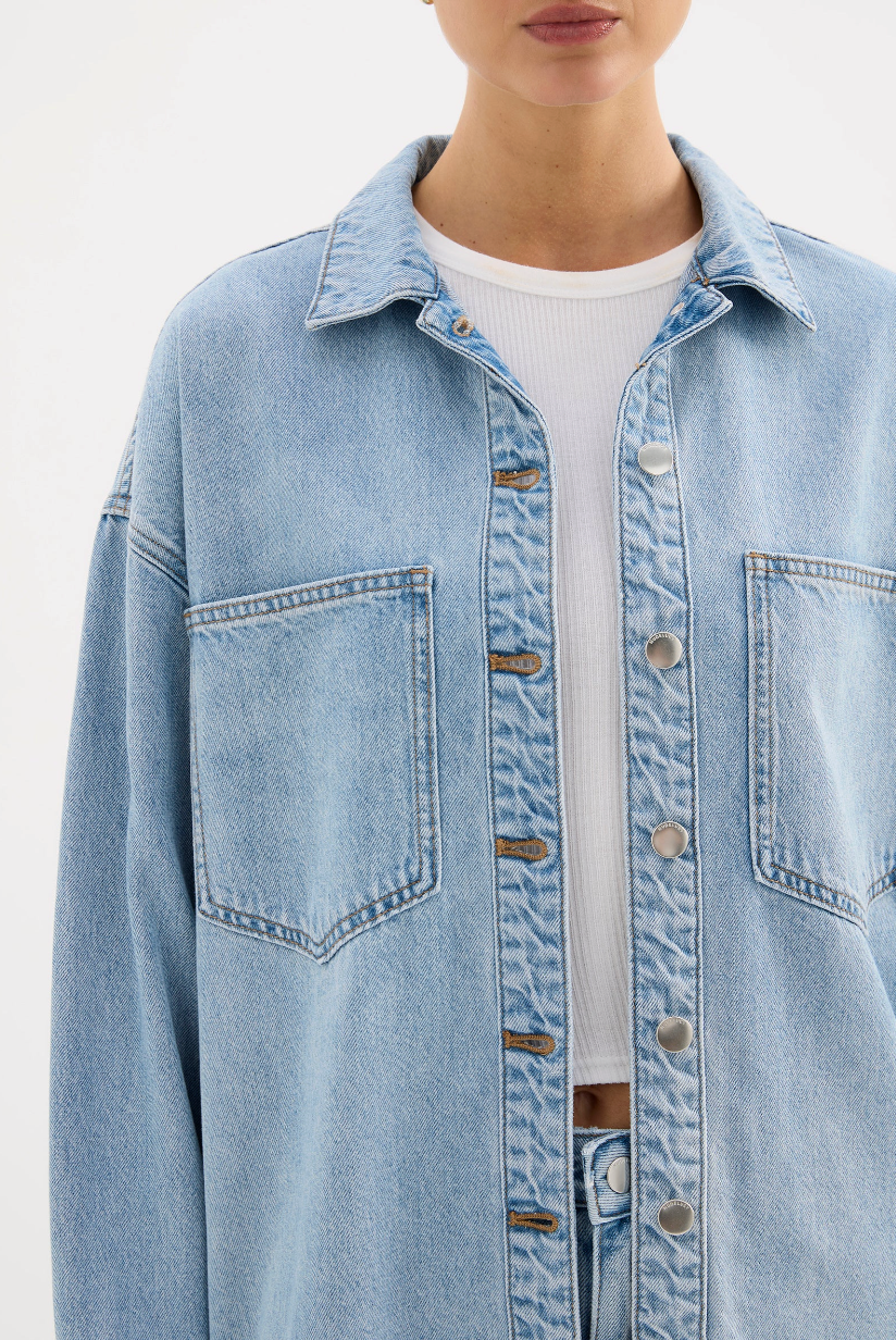 NUDE LUCY Organic Denim Overshirt SOFT BLUE