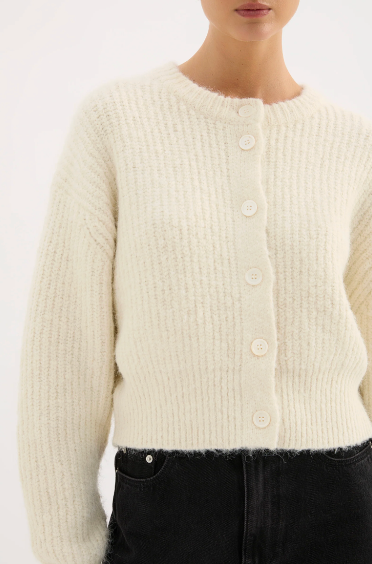 NUDE LUCY Nixon Cropped Cardigan IVORY