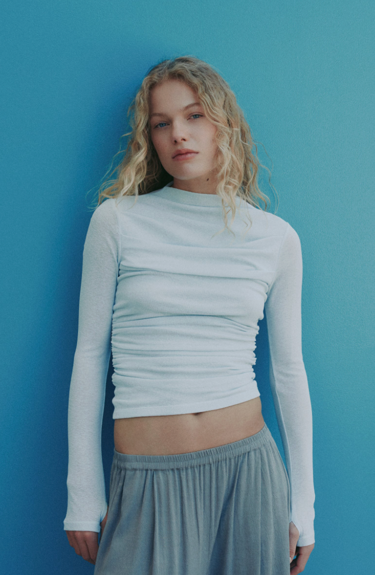 NUDE LUCY Calista Mesh LS Top GLACIER