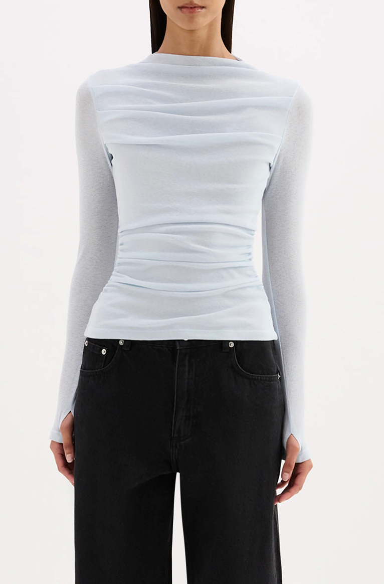 NUDE LUCY Calista Mesh LS Top GLACIER