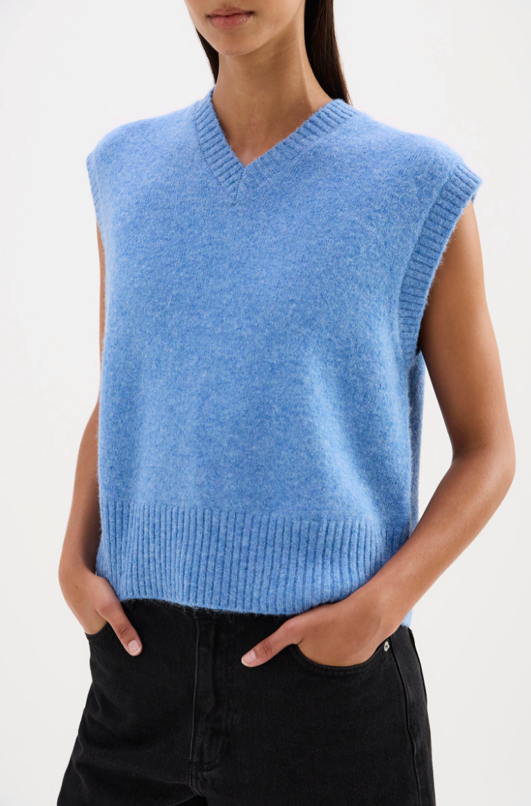 NUDE LUCY Devian Knit Vest POLAR BLUE