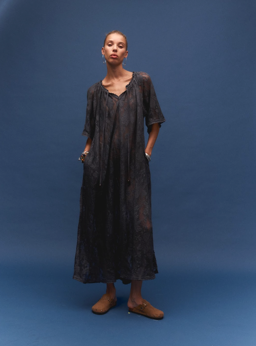 KINGA CSILLA Primavera Maxi Dress MIDNIGHT LACE