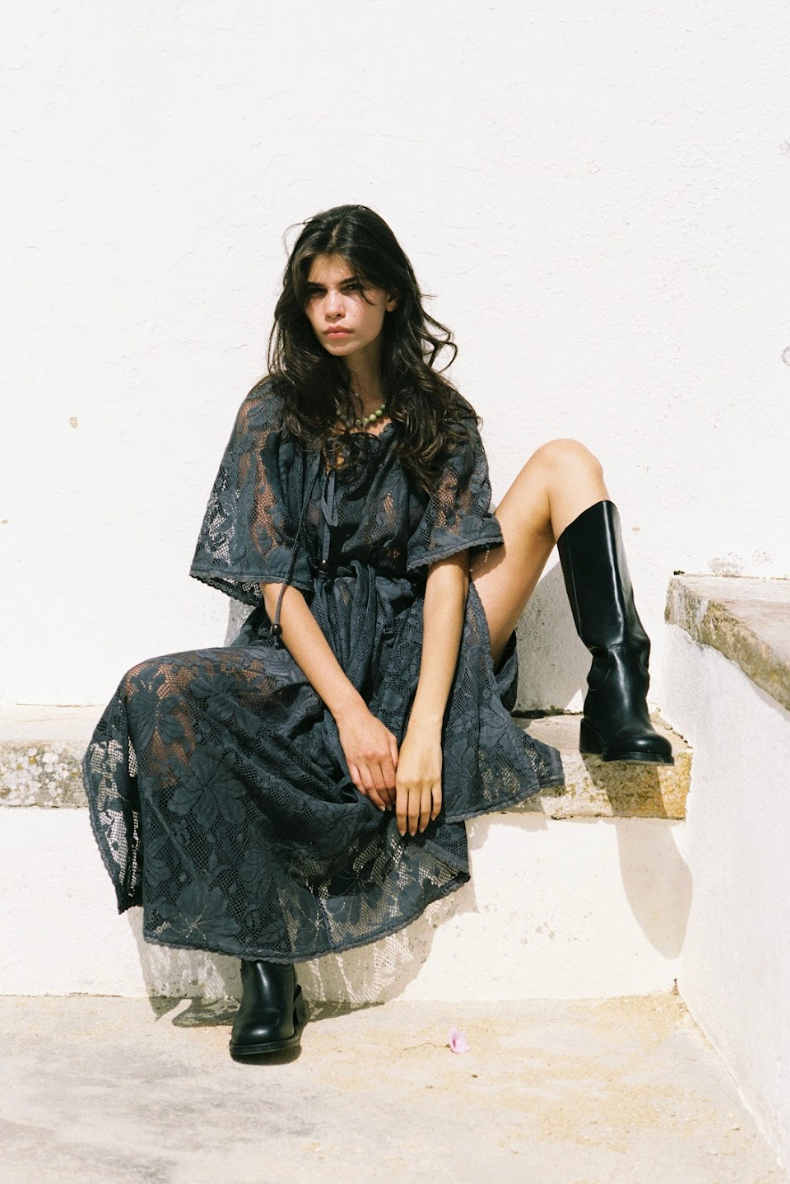 KINGA CSILLA Primavera Maxi Dress MIDNIGHT LACE