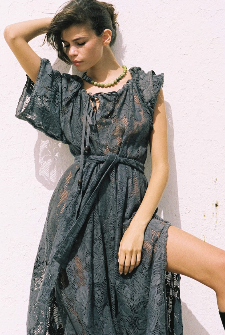 KINGA CSILLA Primavera Maxi Dress MIDNIGHT LACE