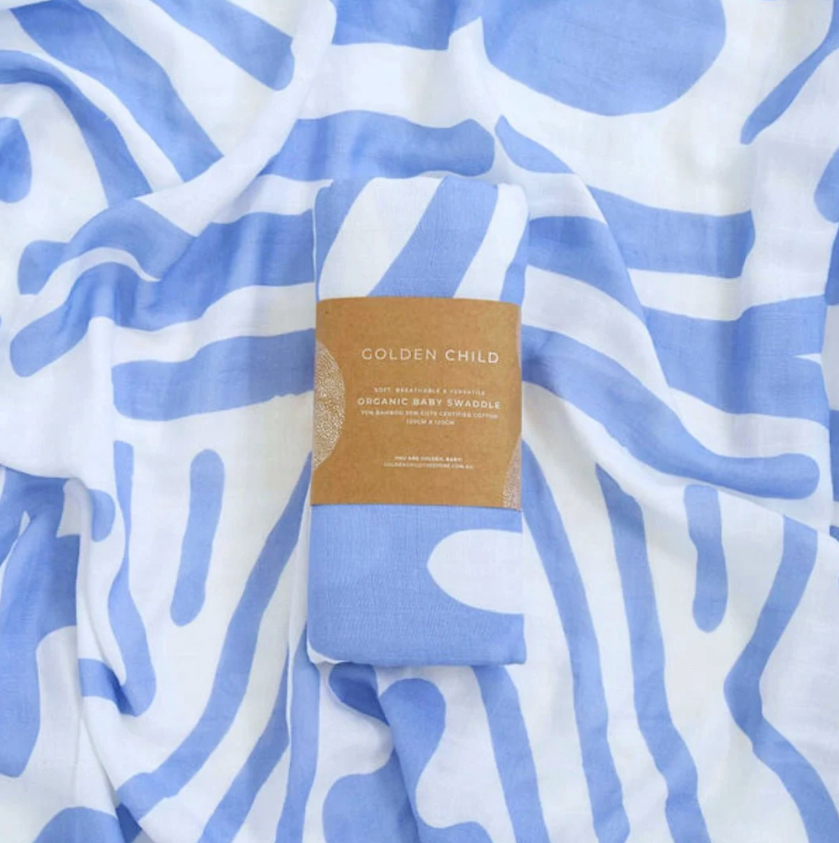 GOLDEN CHILD Holiday Swaddle GOLDEN BLUE
