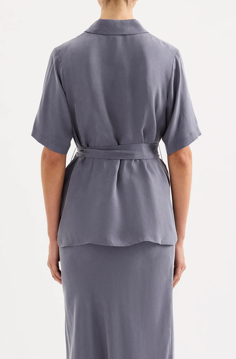 NUDE LUCY Devin Tencel Shirt INDIGO