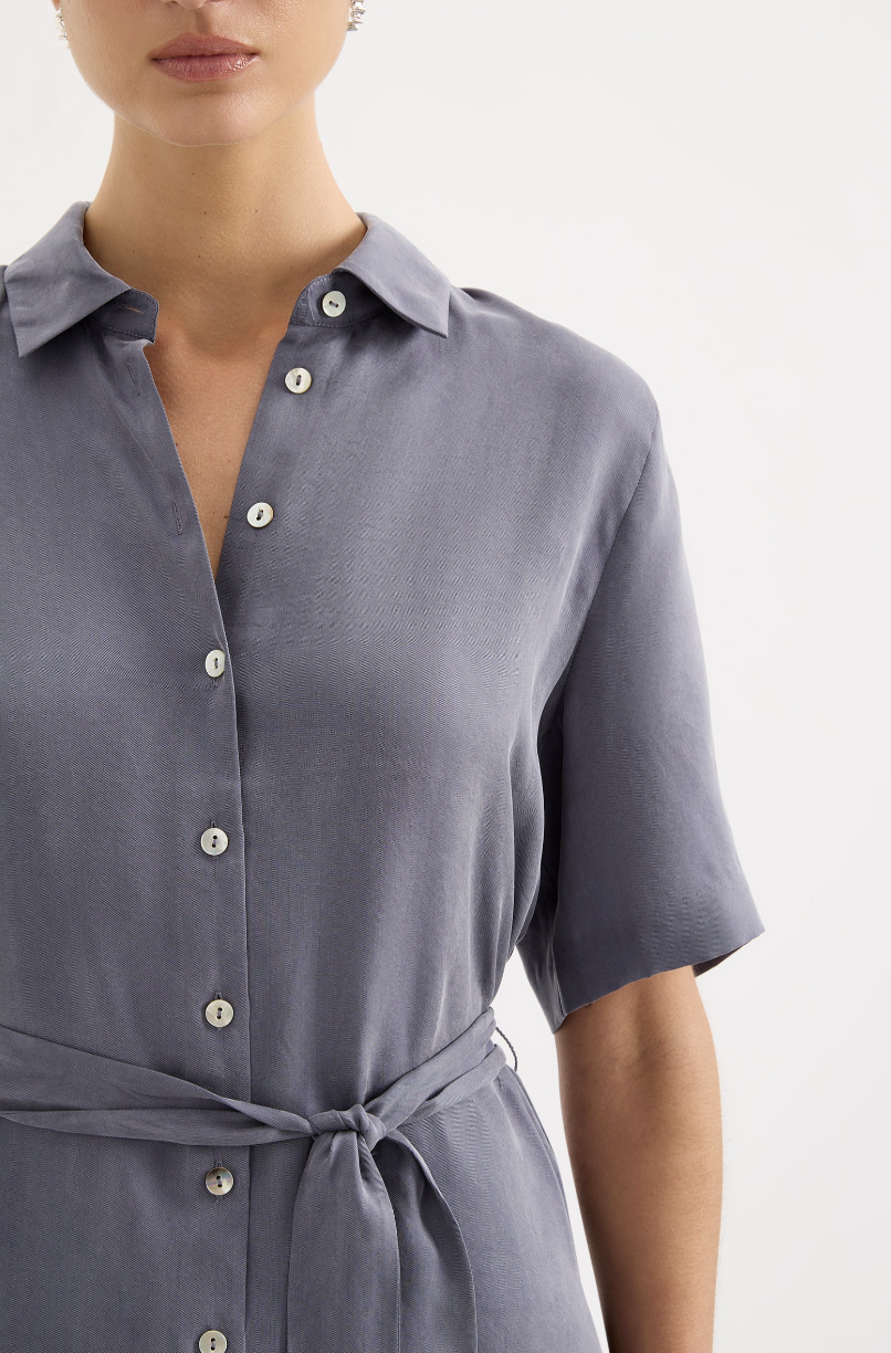 NUDE LUCY Devin Tencel Shirt INDIGO