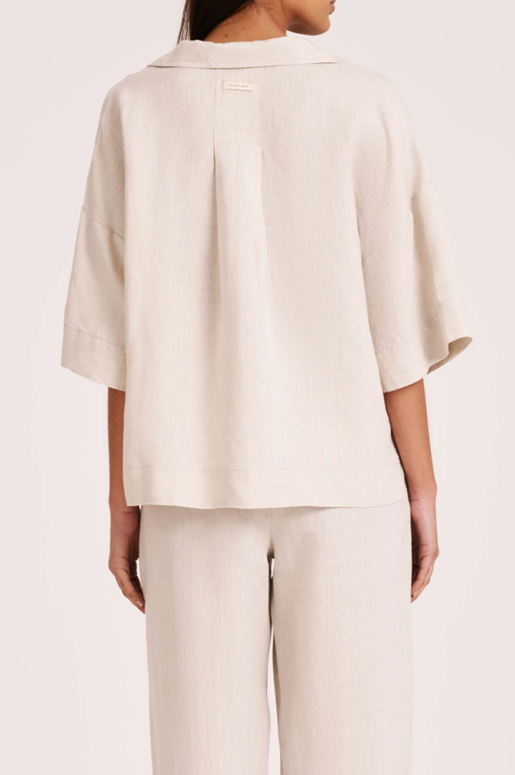 NUDE LUCY Lounge Linen Shirt NATURAL