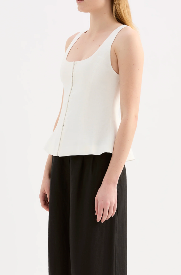 NUDE LUCY Quinn Linen Vest WHITE
