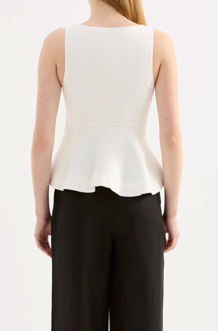 NUDE LUCY Quinn Linen Vest WHITE