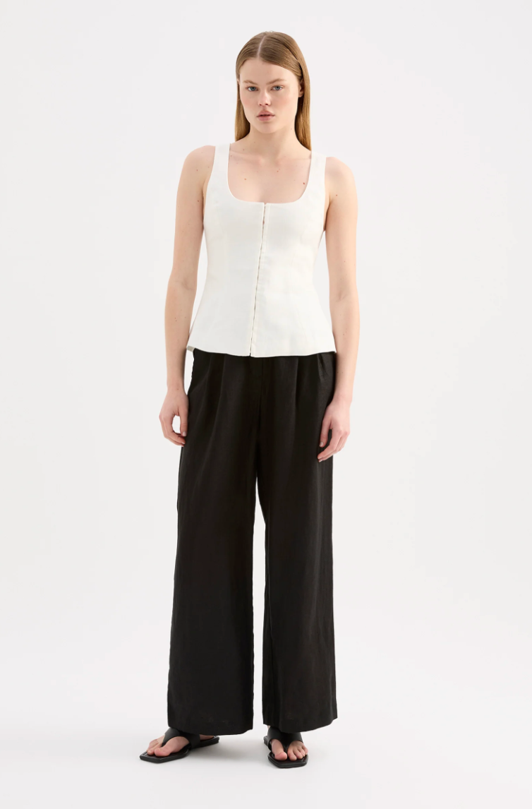 NUDE LUCY Quinn Linen Vest WHITE