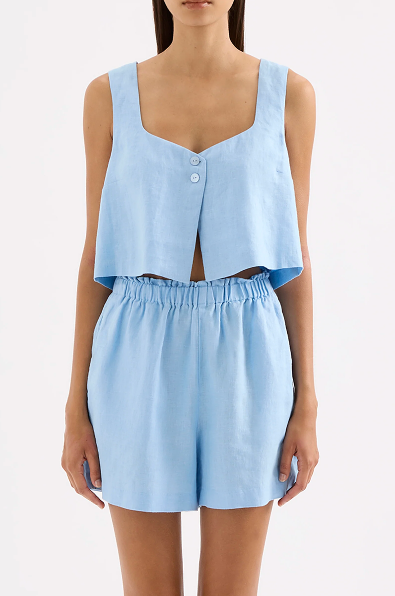 NUDE LUCY Theo Linen Top BERMUDA