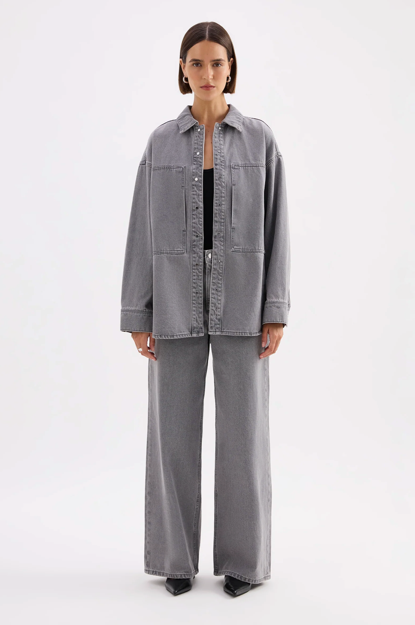 NUDE LUCY Calvi Denim Shacket STEEL