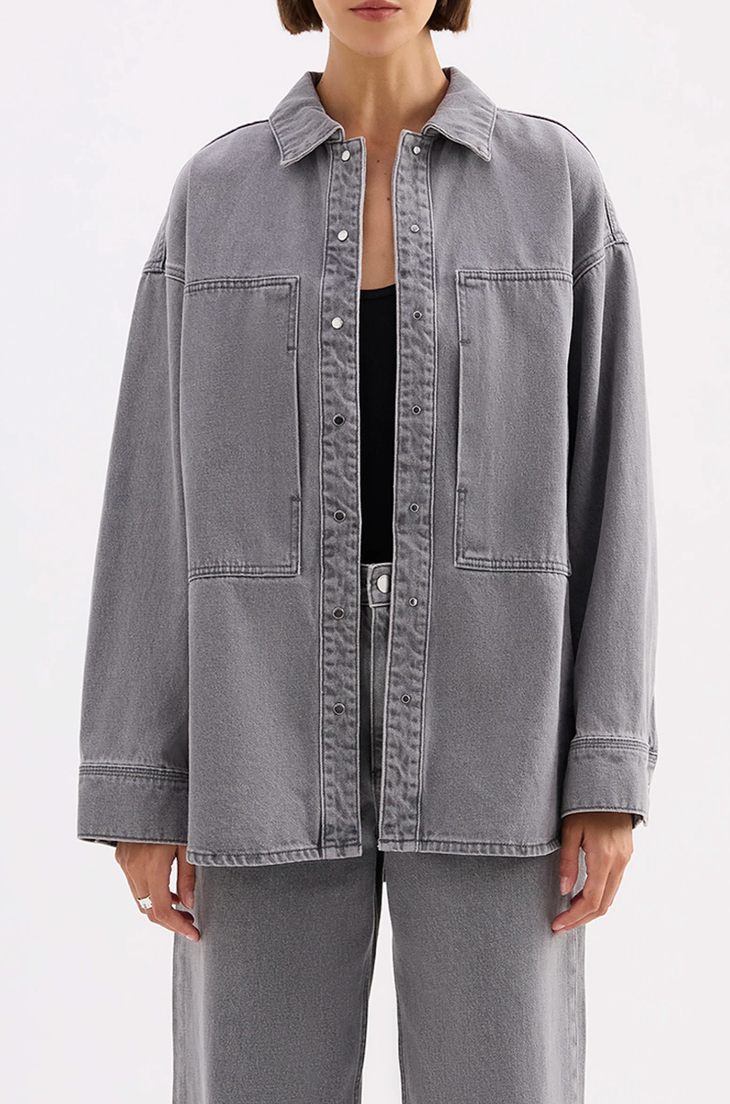 NUDE LUCY Calvi Denim Shacket STEEL