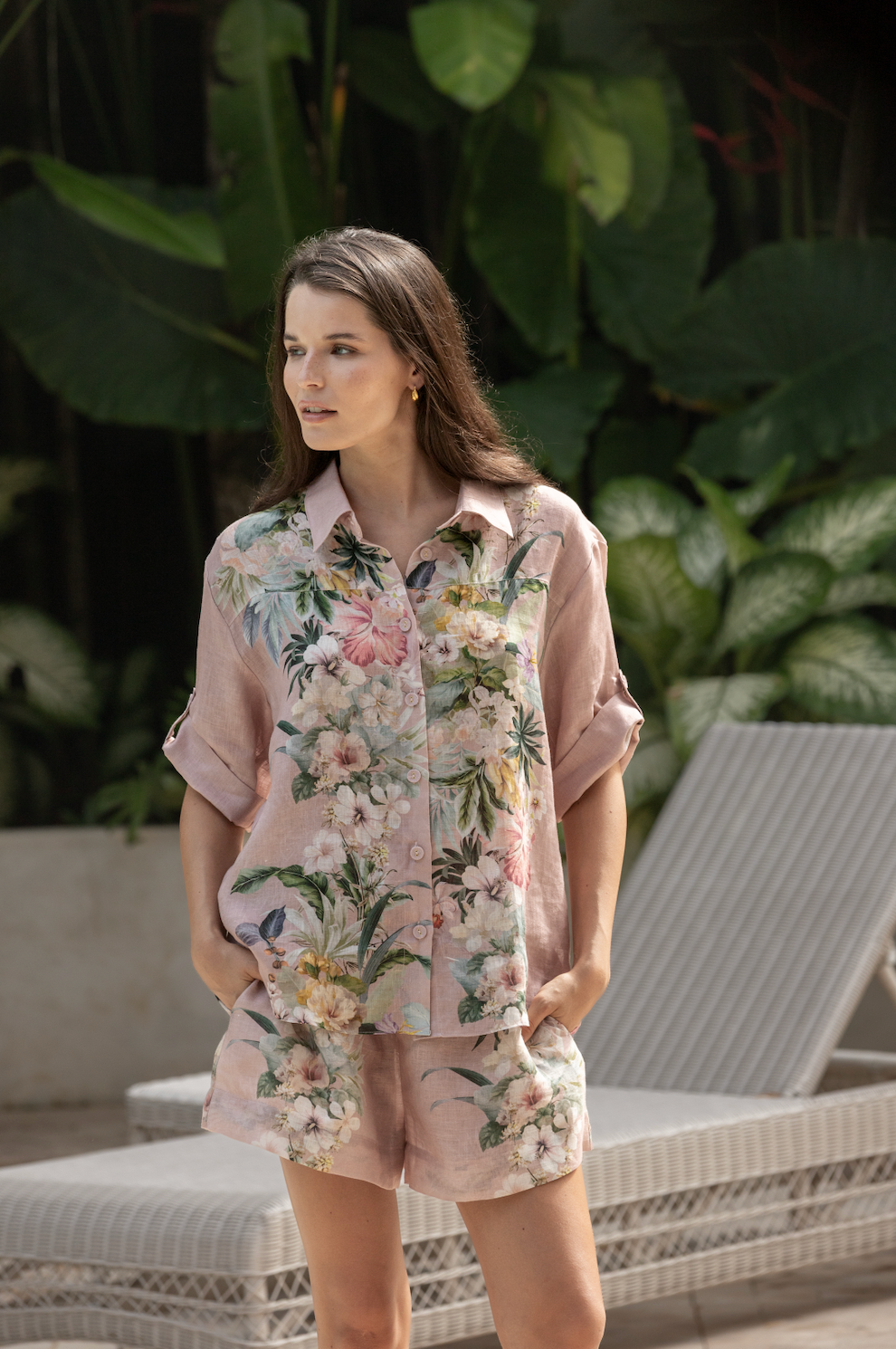 KACHEL Luna Short Sleeve Shirt FLEUR AMOUR