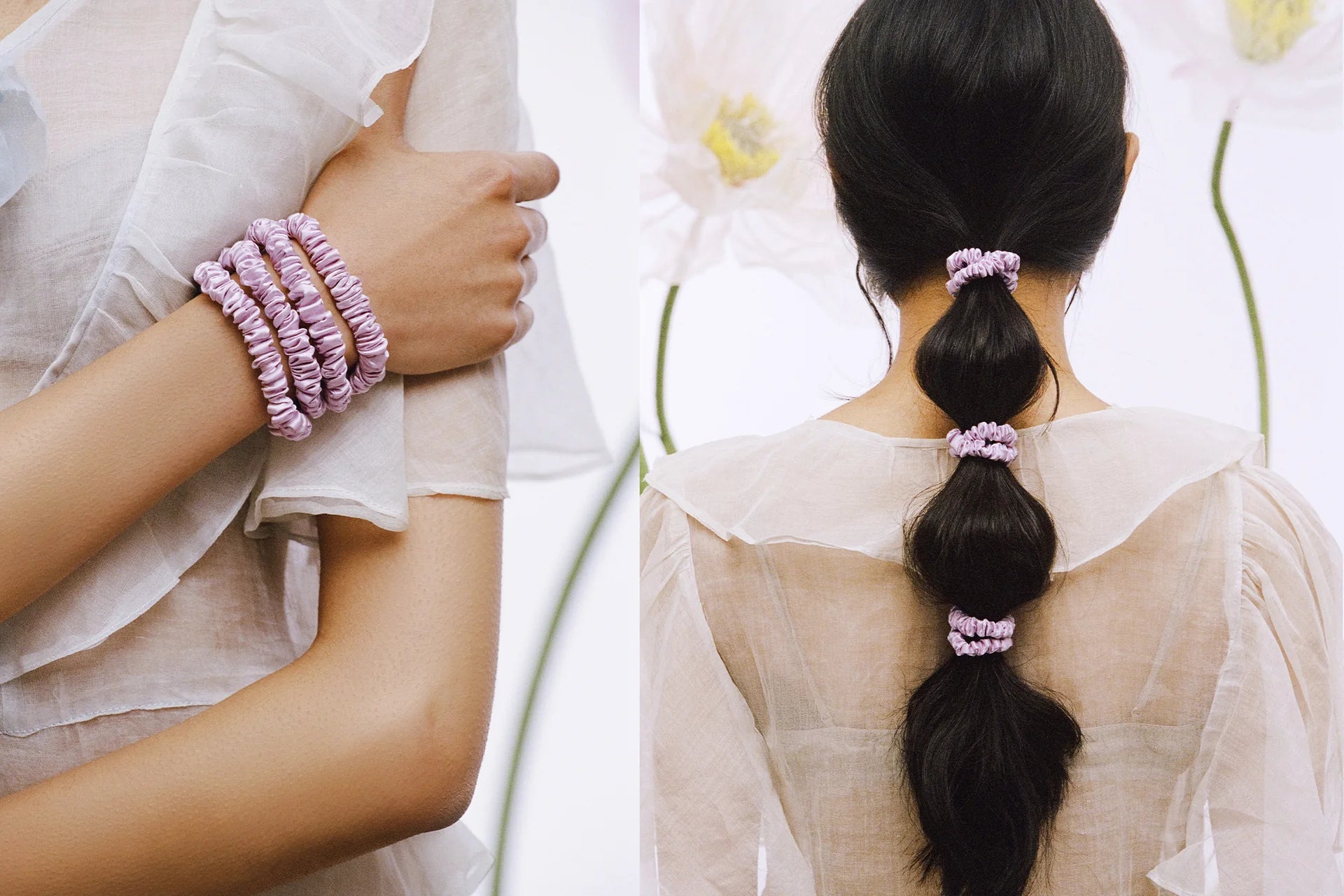 SLIP Scrunchie Set SKINNY WILDFLOWER