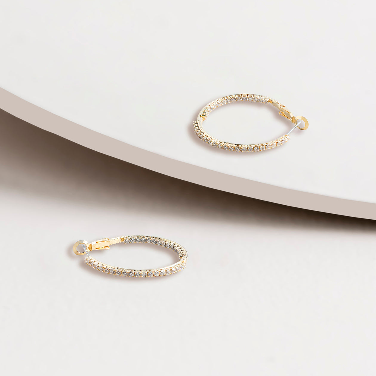 Two Way Crystal Hoops GOLD