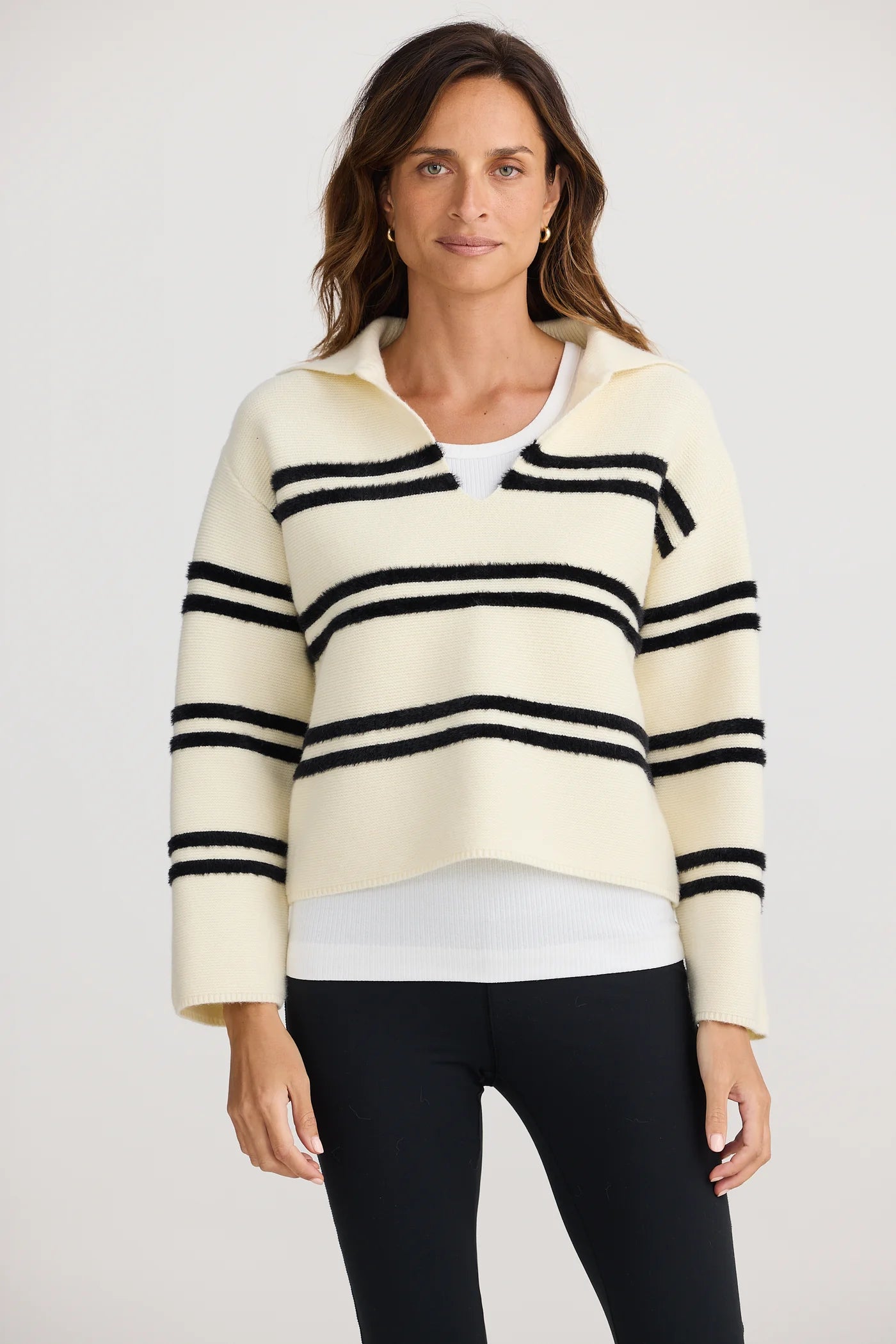 HOLIDAY Survey Knit WHITE STRIPE