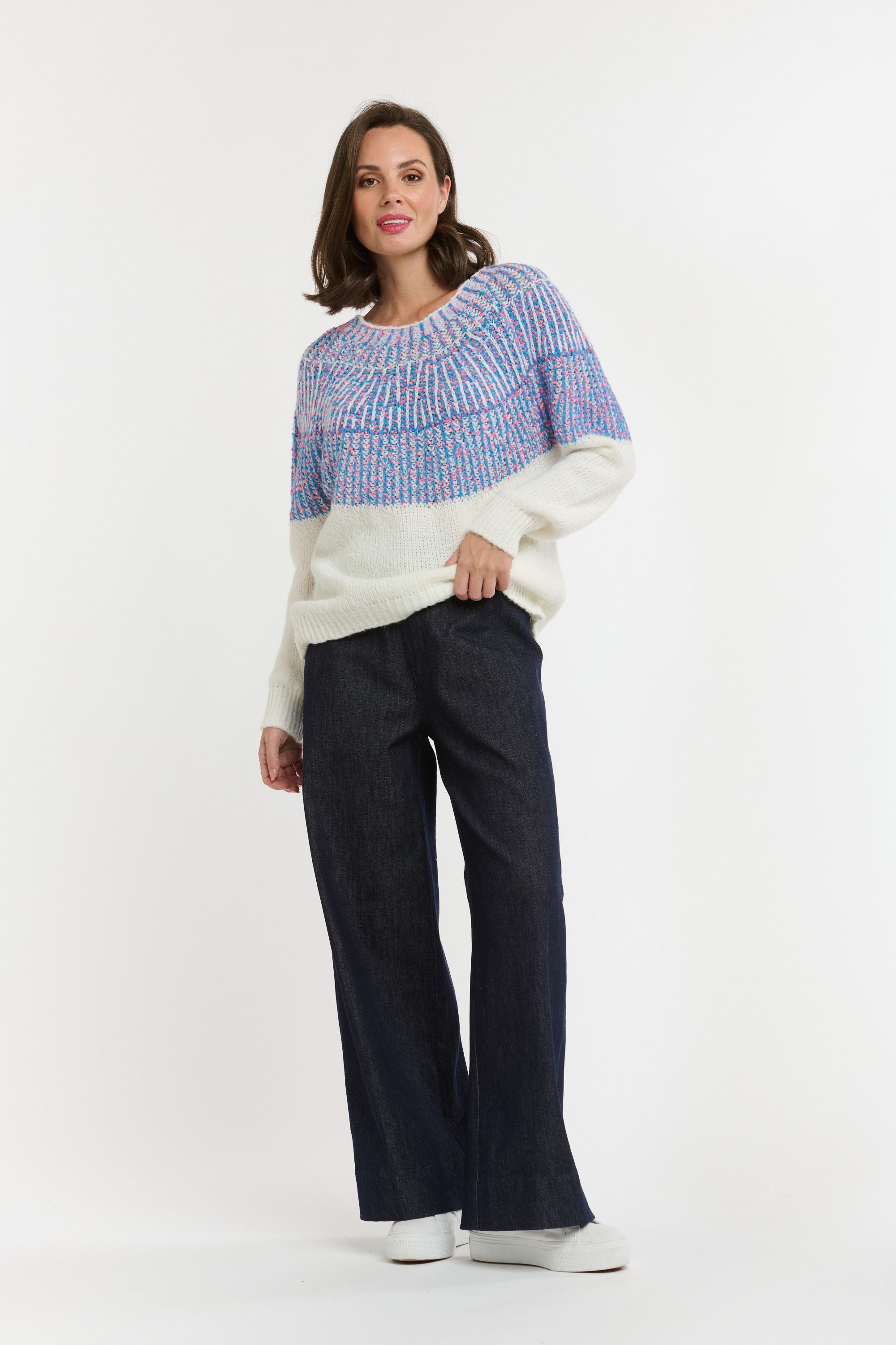 URBAN LUXURY Yoke Jumper BLUE