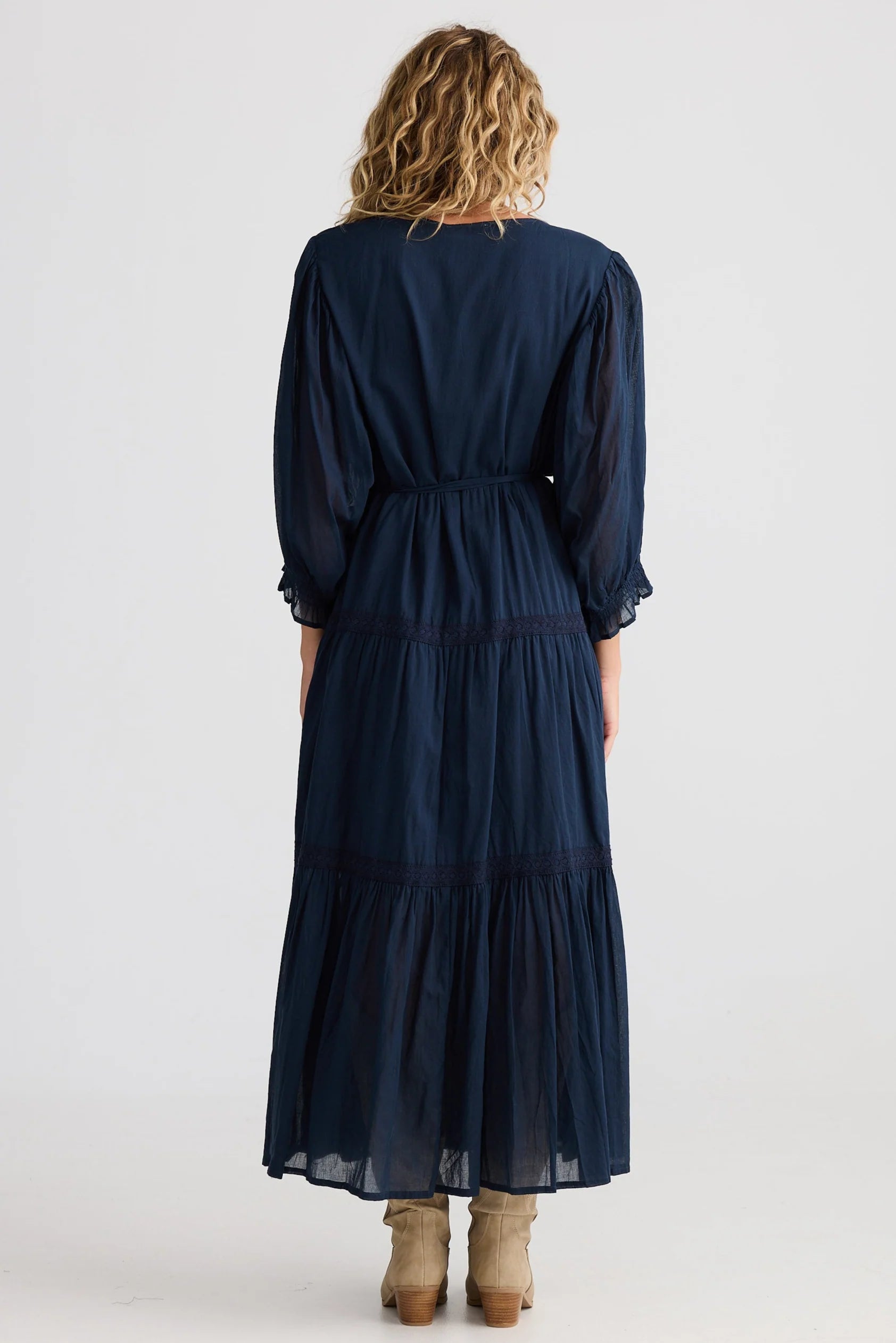 TALISMAN Lunar Wrap Dress NAVY