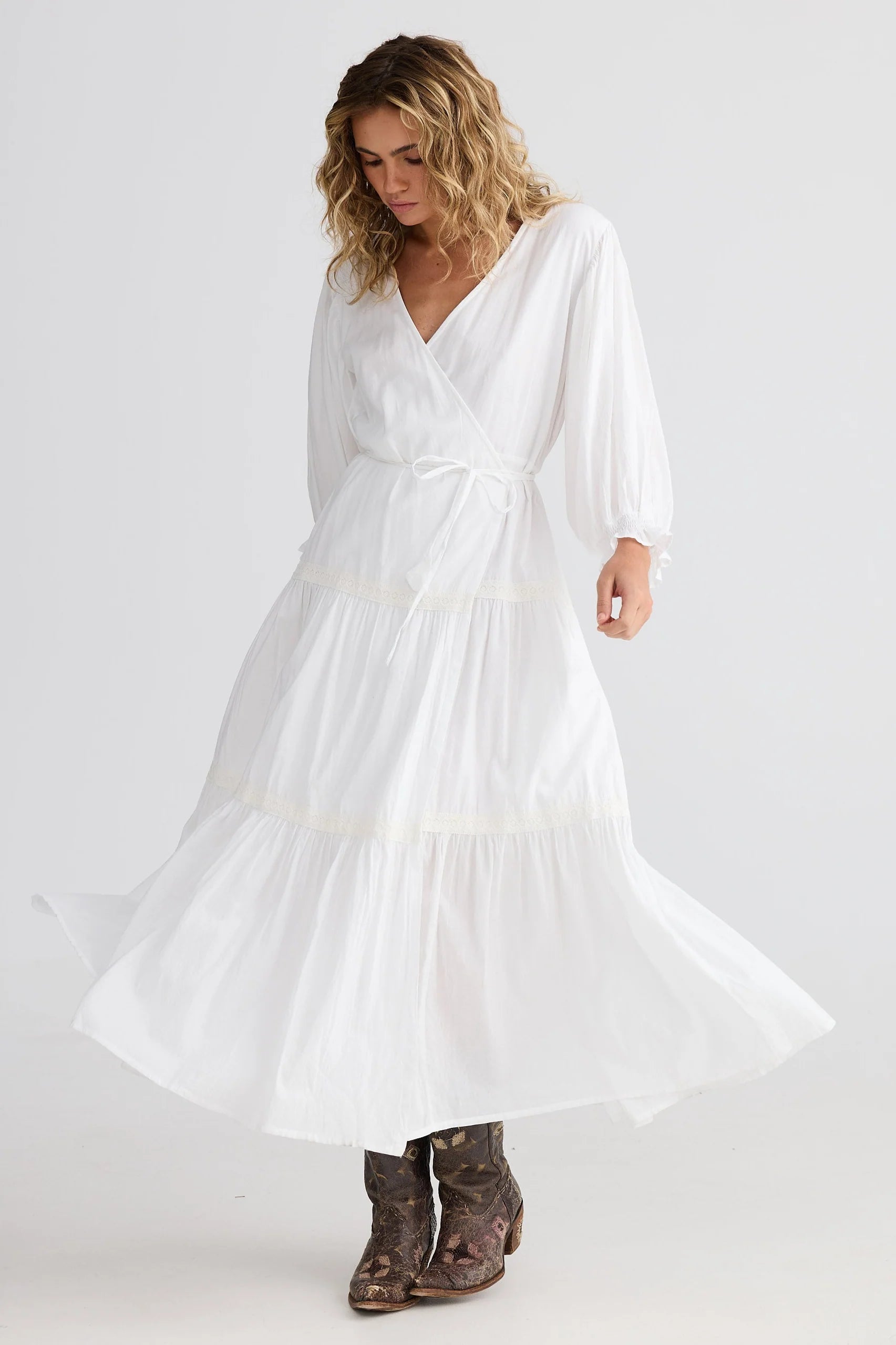 TALISMAN Lunar Wrap Dress WHITE