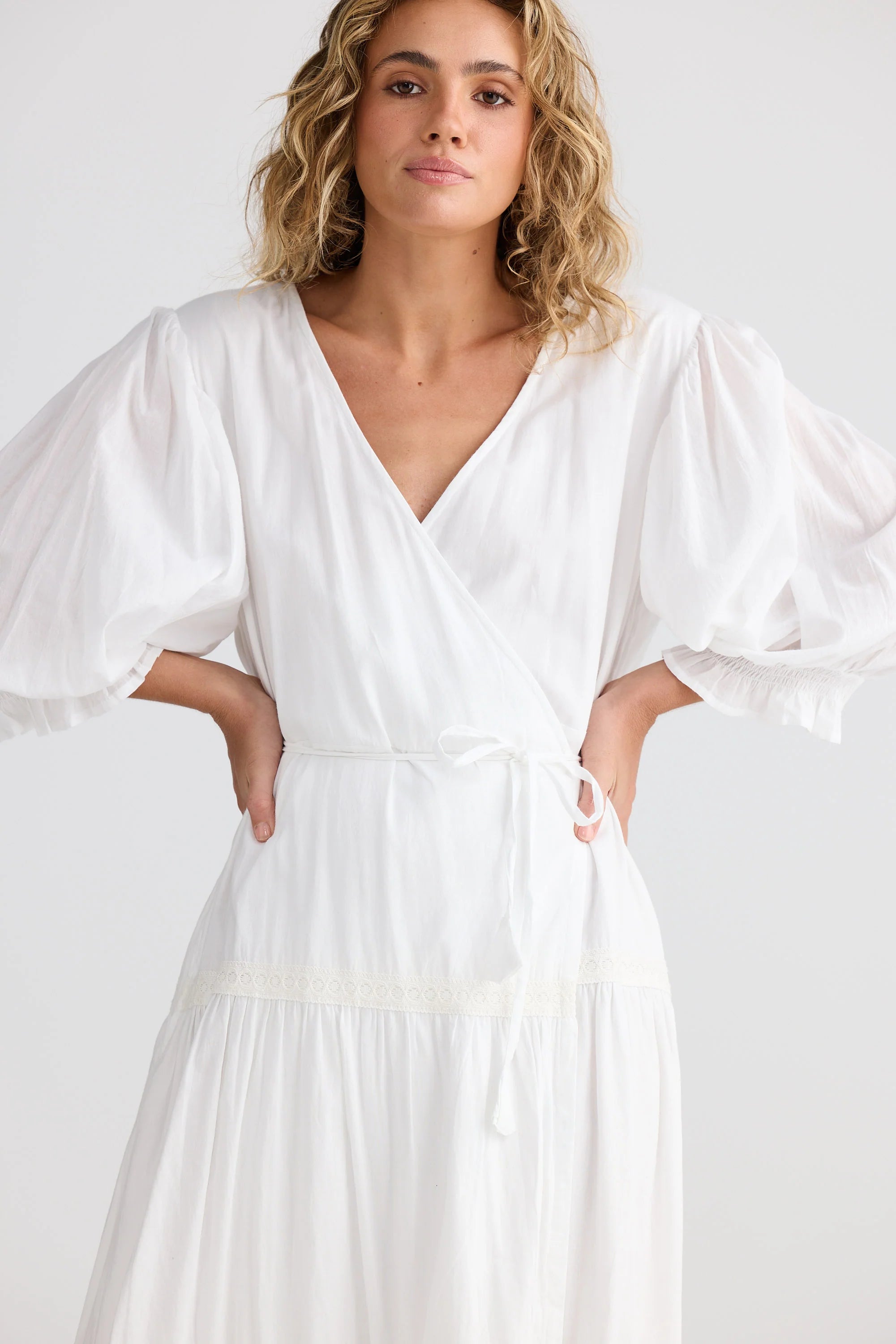 TALISMAN Lunar Wrap Dress WHITE