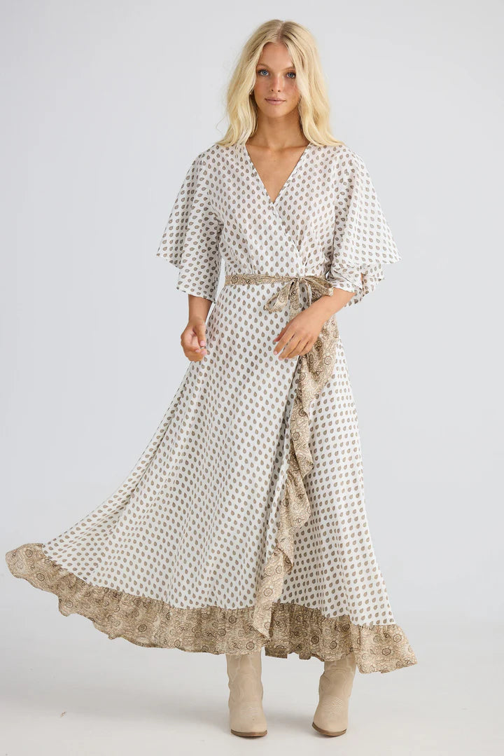 TALISMAN Daisy Wrap Dress TEMPLE