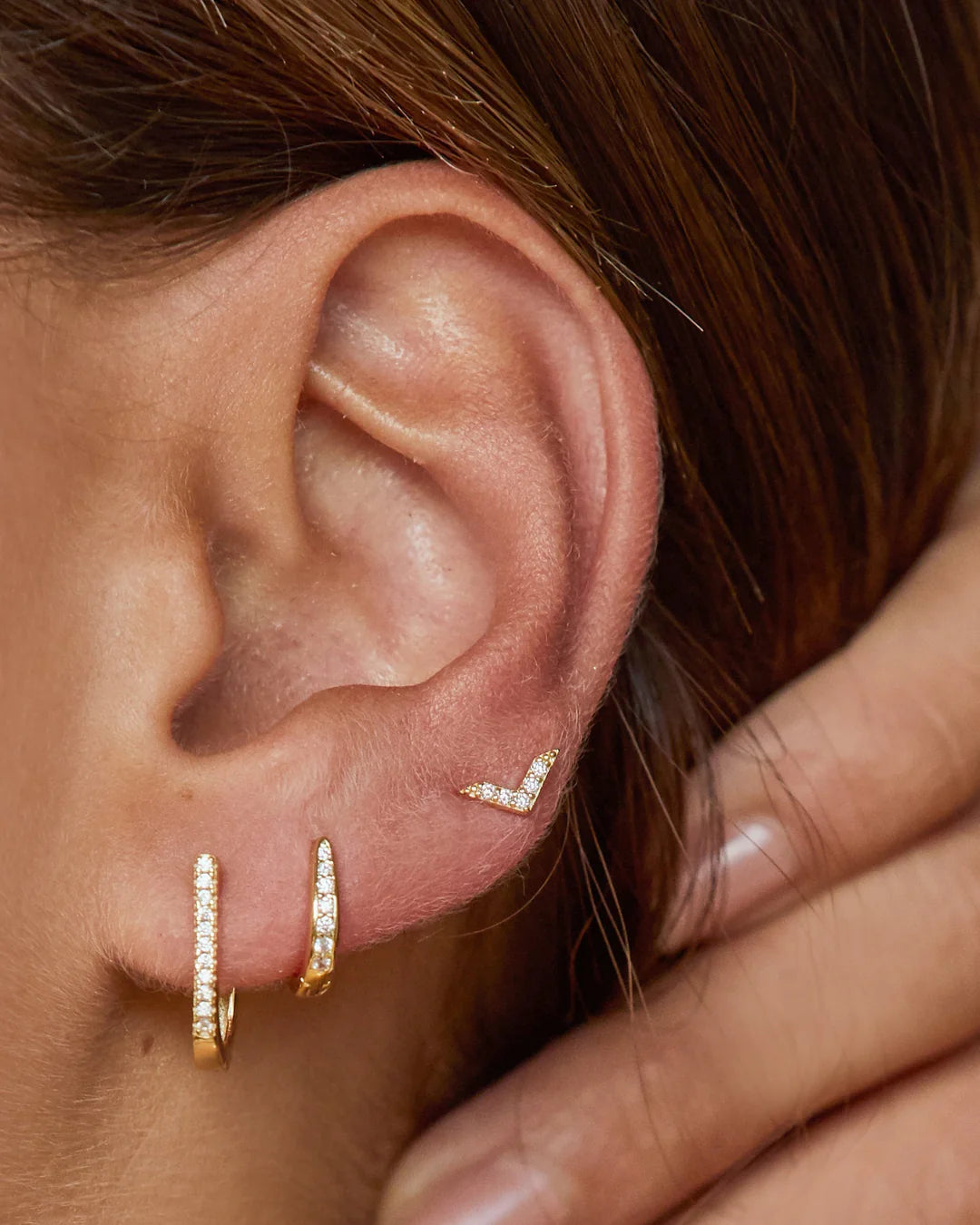Arms of Eve Arrow and Zircon Studs GOLD
