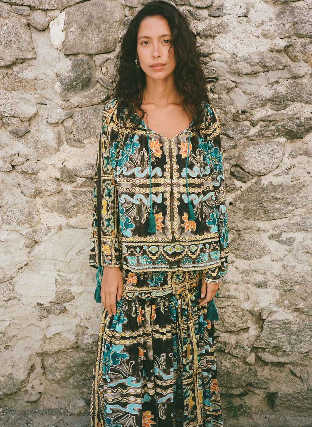 KINGA CSILLA Tatum Asa Shirred Maxi Skirt