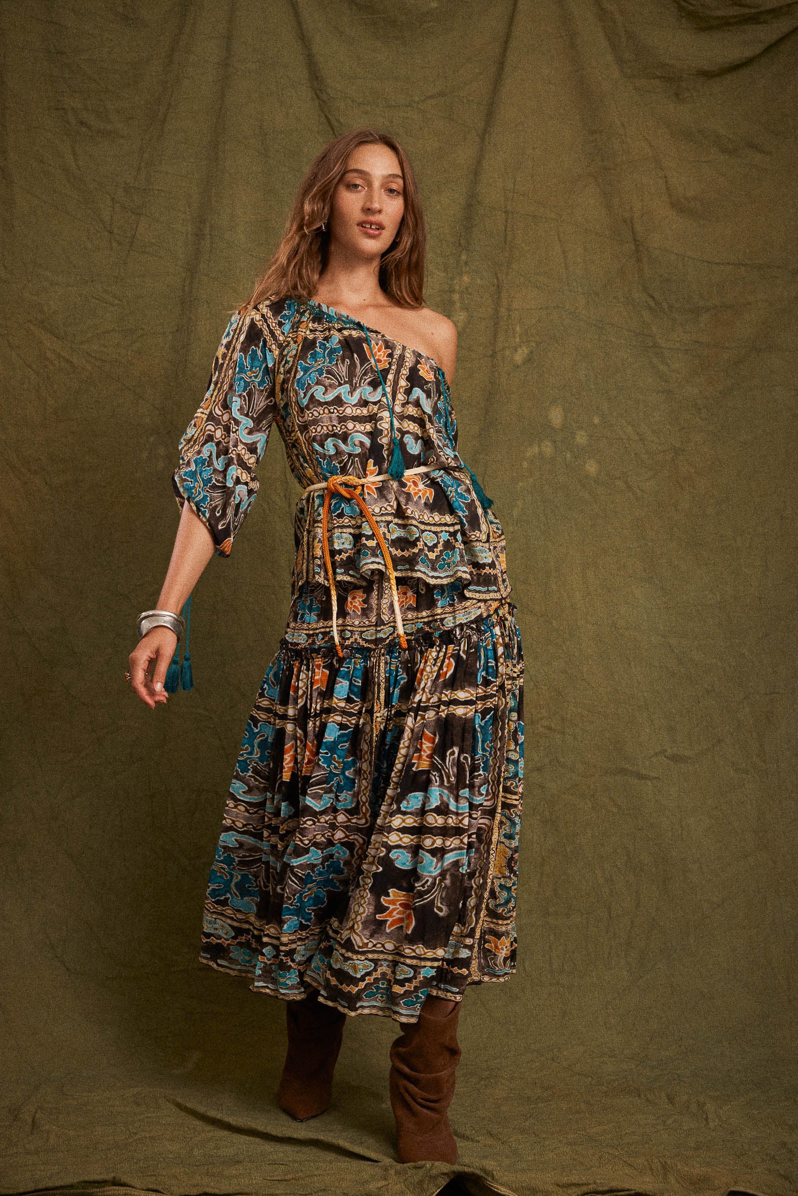 KINGA CSILLA Tatum Asa Shirred Maxi Skirt