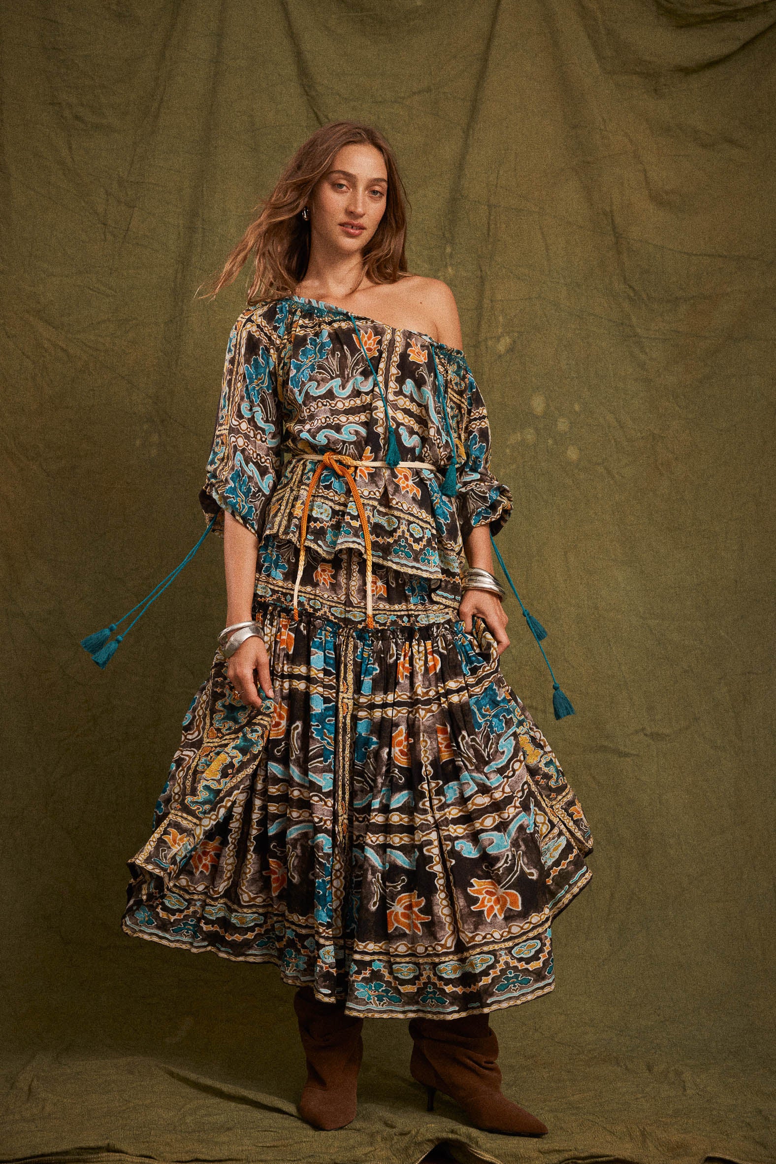 KINGA CSILLA Tatum Asa Shirred Maxi Skirt