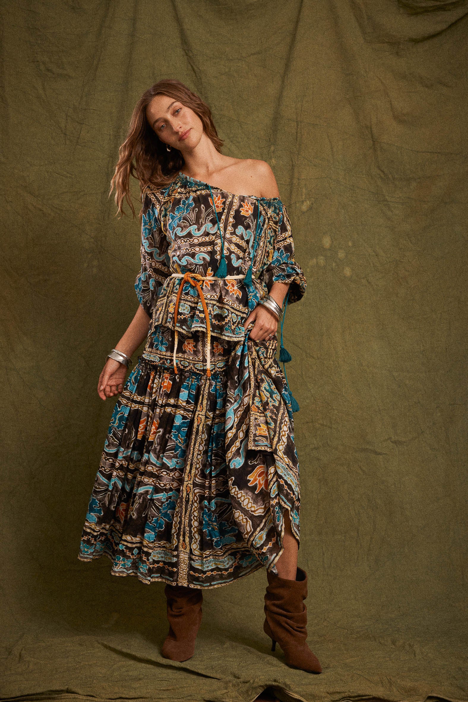 KINGA CSILLA Tatum Asa Shirred Maxi Skirt