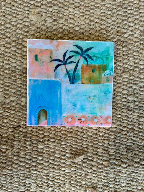 SUE FANTINI Square Tile THE BLUE GATE