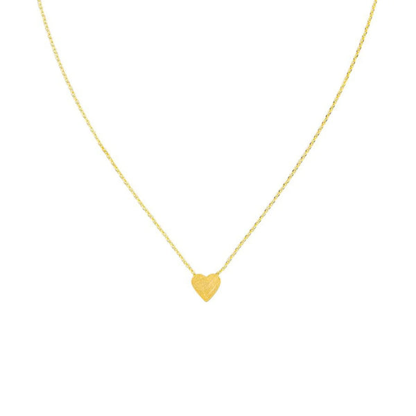 Tiger Tree Brushed Heart Necklace GOLD