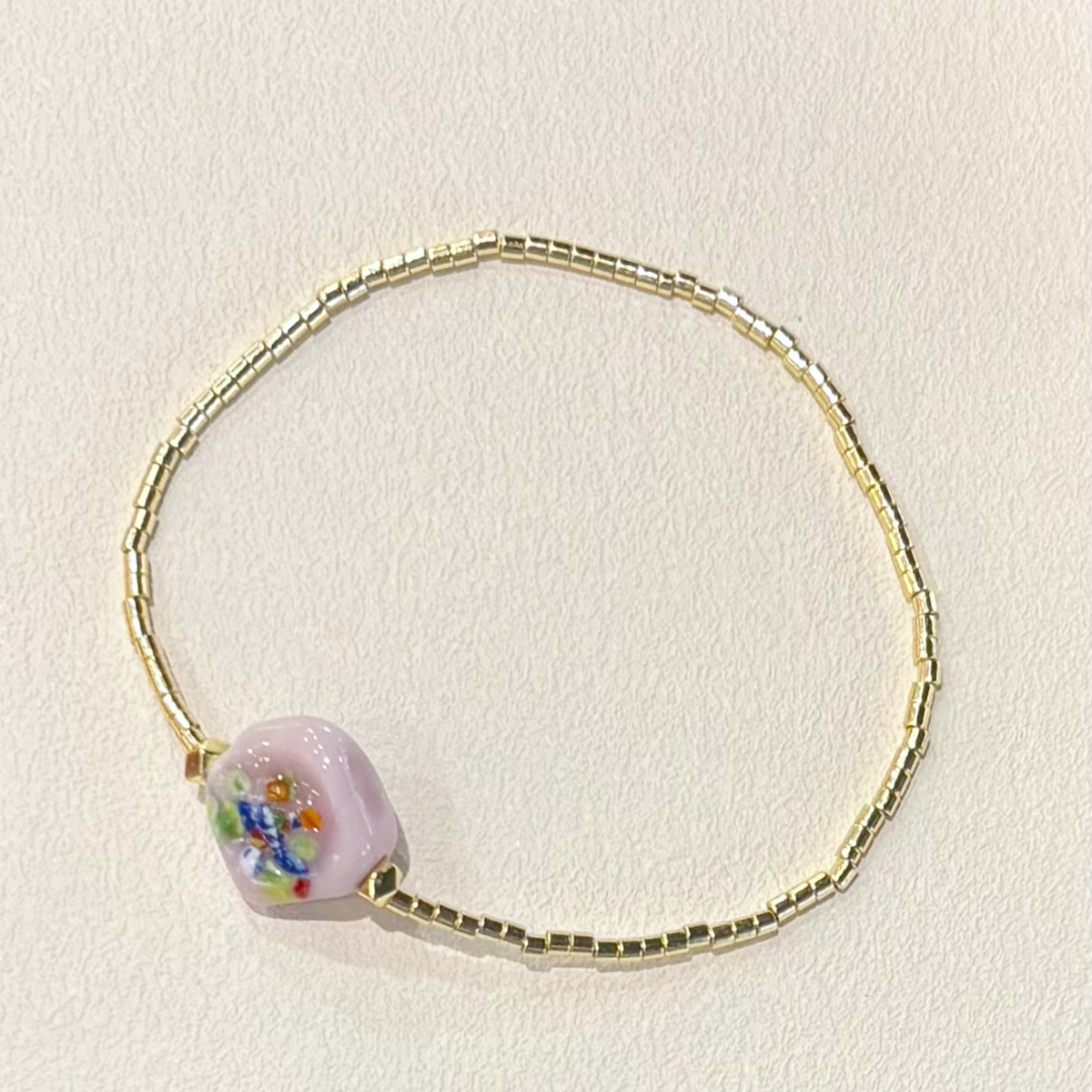 HEI TAI Gold Charm Bracelet SARI SOUL PINK