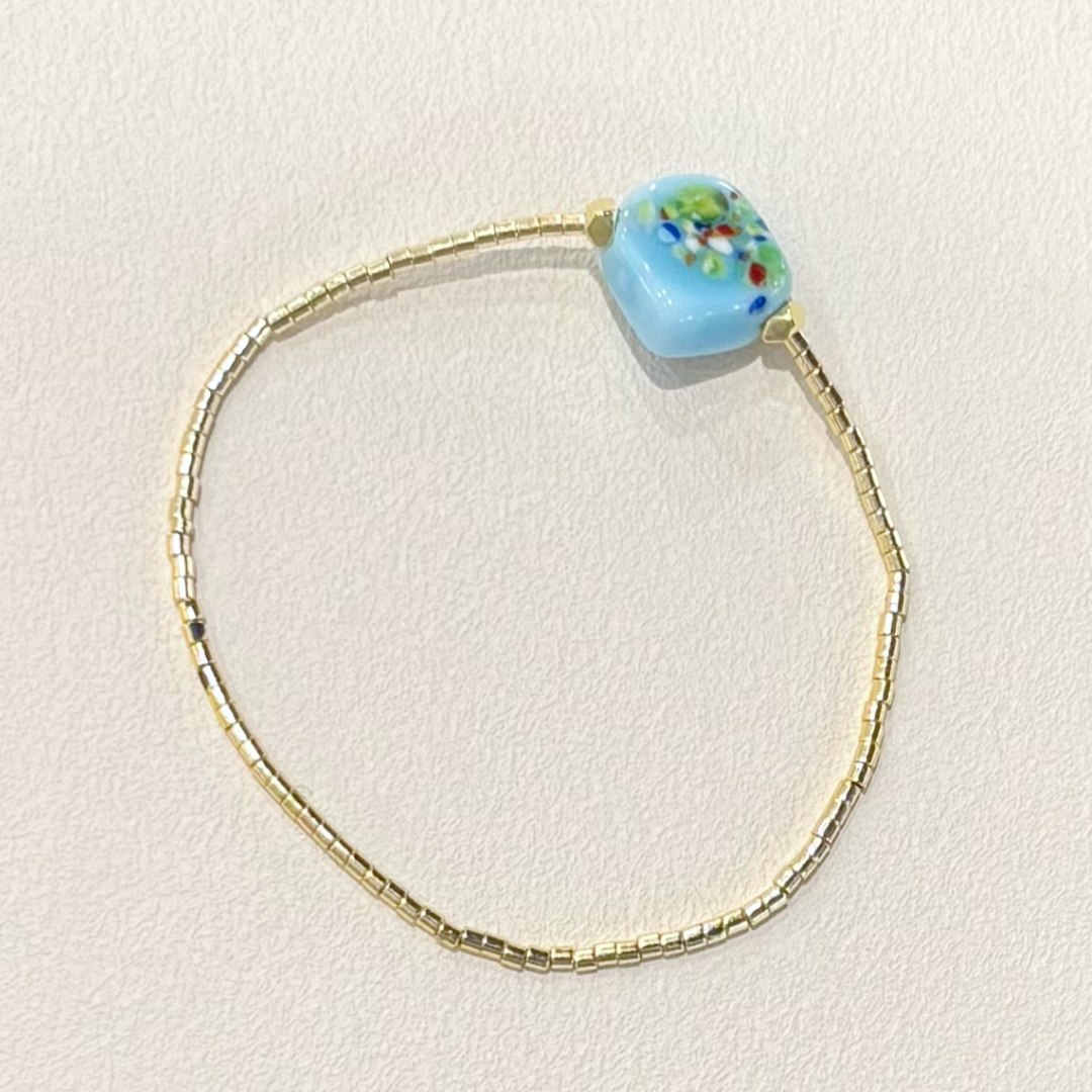 HEI TAI Gold Charm Bracelet SARI SOUL  BLUE